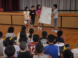 お互いの学校紹介at伊江小学校