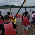 大原小と座安小でカヌー合同体験!!